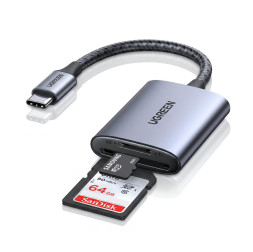 Картридер | 2-в-1 | SD/MicroSD/TF | UGREEN CM401 | Type-C